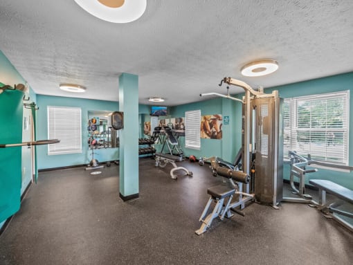Apartment Fitness Center with Free Weights