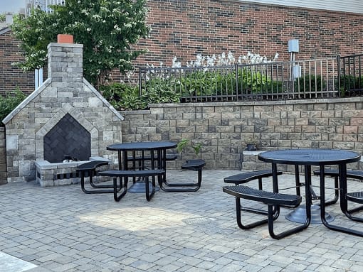 outdoor fire pit at Eastland Apartments