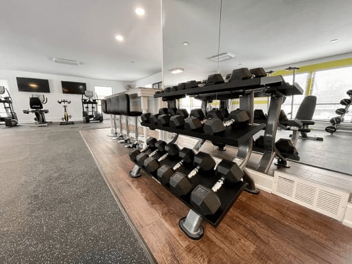 free weights at Eastland Apartments