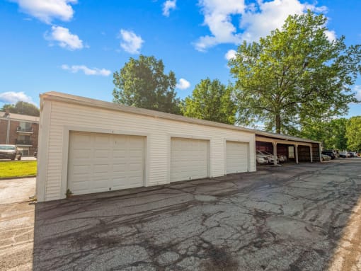 apartment community with garages