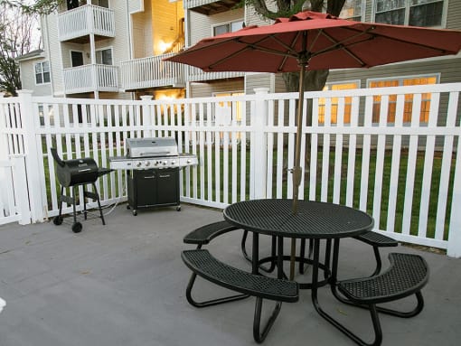 picnic area for apartment complex