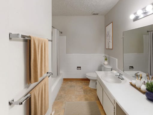 a bathroom with a toilet sink and bathtub