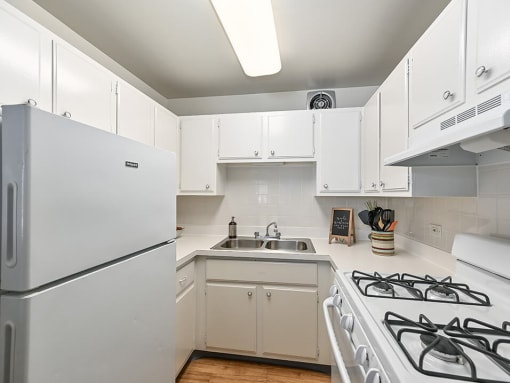 apartment kitchen with gas range