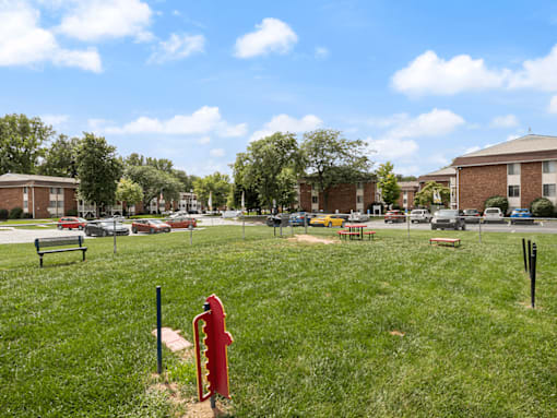 enclosed dog park at pet friendly apartment community