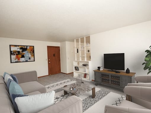 model living room in Interstate Apartments