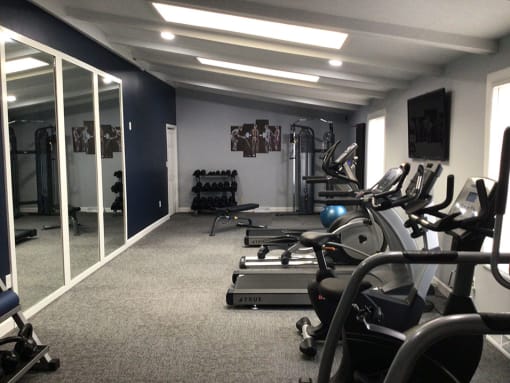 gym area at indian springs apartments with tredmills
