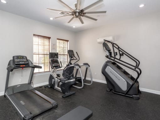 apartment gym with cardio machines