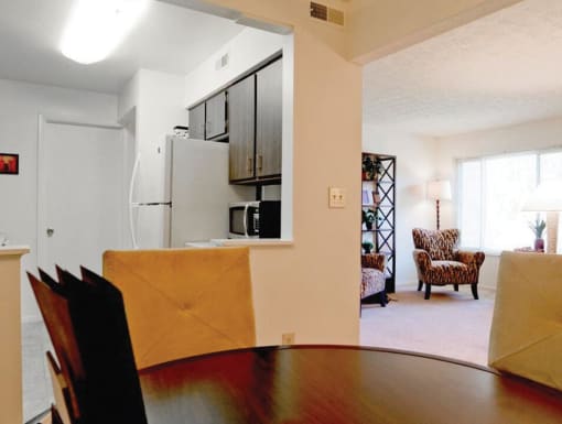 Kitchen and Dining Area in apartment