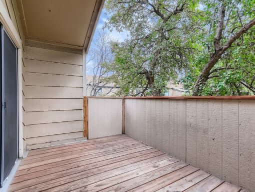 private balcony at meadow lark apartment