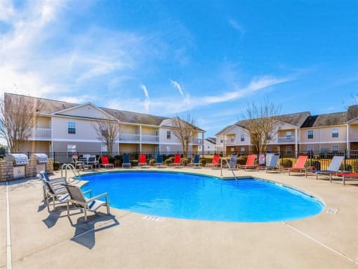 Swimming pool at The Landing Apartments