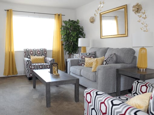 apartment living room with a couch