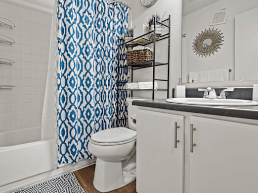 apartment bathroom with tub