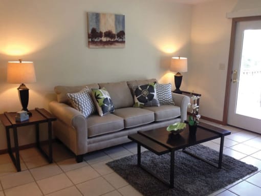 living room at Northwoods apartments
