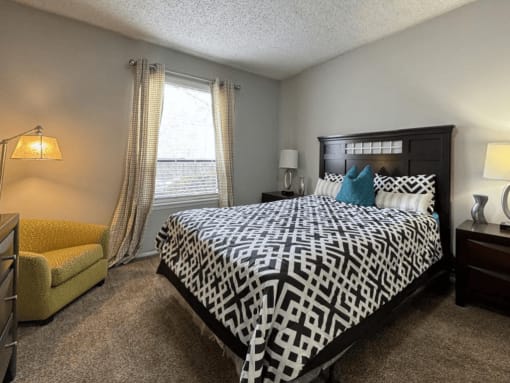 our apartments offer a bedroom with a king sized bed