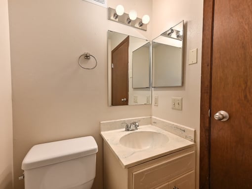 bathroom space at river's edge apartments
