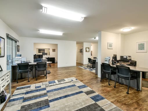 Leasing office area at rivers edge apartments
