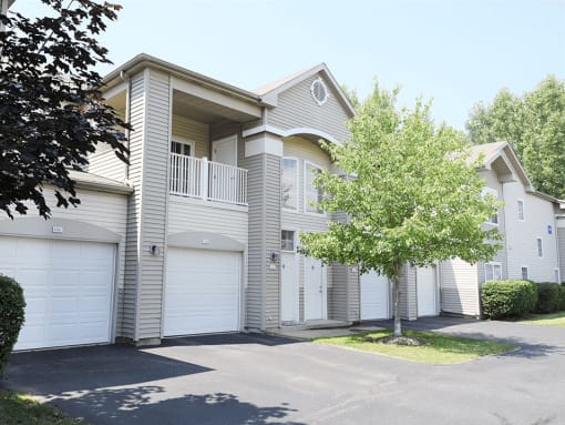 apartment with balcony and attached garage in norton shores