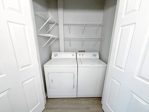 in-unit washer and drying available at shoreline landing apartments in norton shores