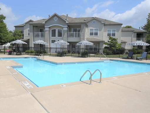 Swimming pool at Norton Shores apartment complex, shoreline landing