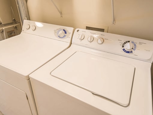 a washer and dryer in the laundry room of a home