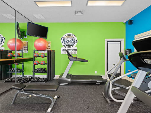 our gym has a variety of equipment for cardio and weights
