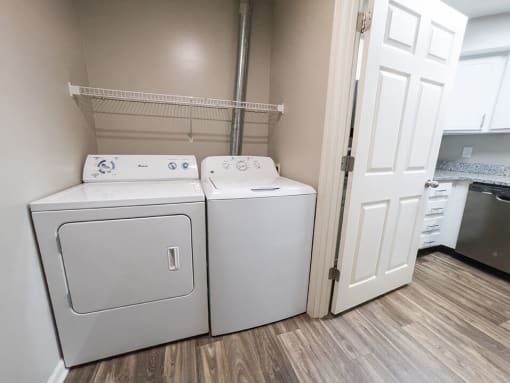 in-unit washer and dryer at the plaza at lamberton apartments in Grand Rapids