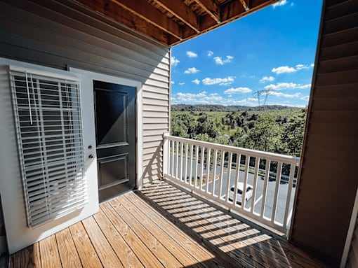Private balcony with a view of Scott Depot.