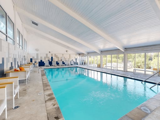 indoor pool at apartment complex