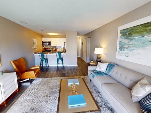 apartment with hardwood style floor