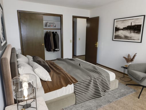 Bedroom at West Broadway Apartments