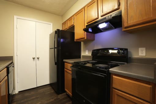 Kitchen at Woods of Post House Apartments in Jackson, TN