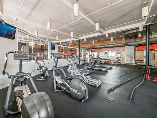 Apartment Fitness Center with Cardio Machines