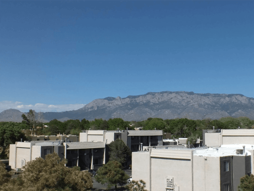 arial view from wyoming place apartments of the mountains