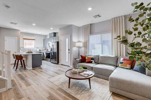 Living And Kitchen View at Copper Creek Apartments, Las Vegas, 89123