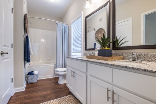 a bathroom with white cabinets and a sink and a toilet