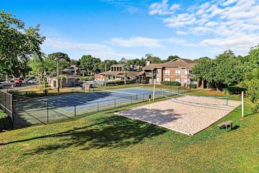 gated tennis court