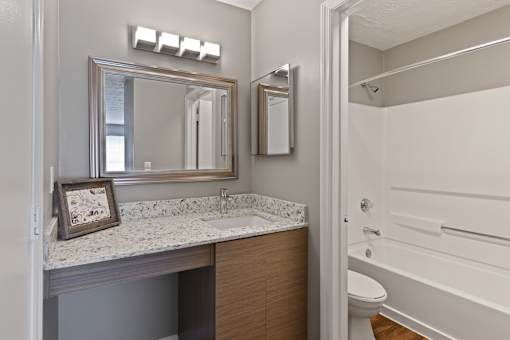Patchen Oaks Apartments - Large Bathrooms with Additional Vanities