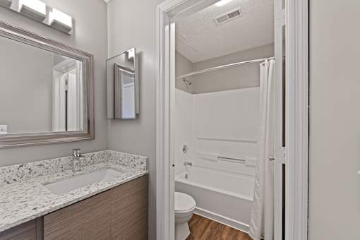 Patchen Oaks Apartments - Large Bathrooms with Additional Vanities