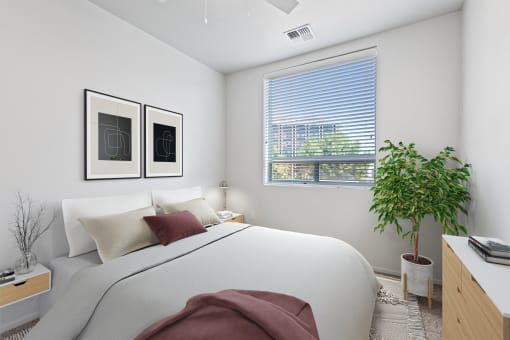 bedroom with large window