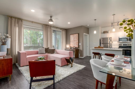 living area in a room