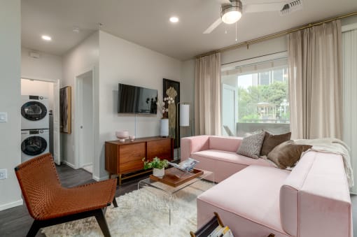 living space in a room at the Flin