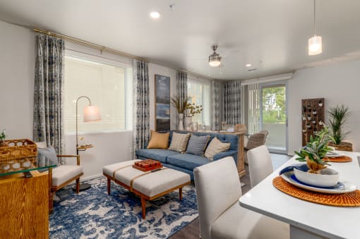 Living space in a room