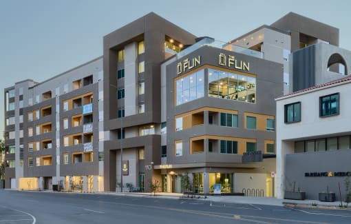 front of building