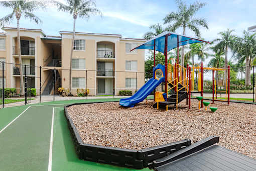 our playground is inviting for children to play in our apartments