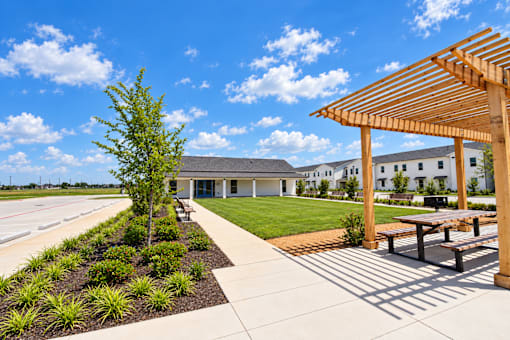 Our  grass courtyard off the back of the clubhouse