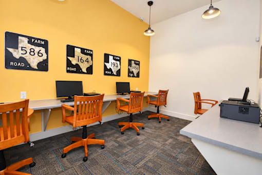 Community business center with computer stations