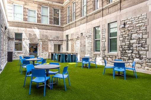 Spacious Courtyard at Residences at Delmar Divine, St. Louis, Missouri