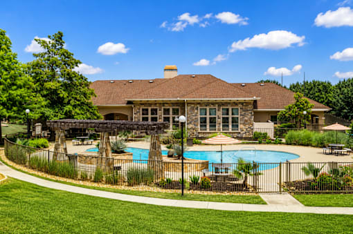 A house with a pool in the backyard.
