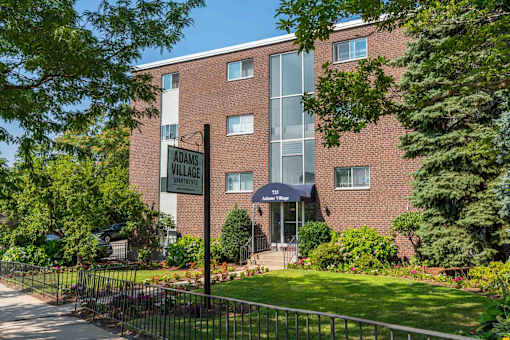 front view of adams village building