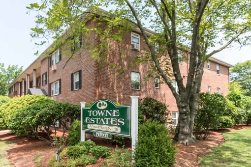 Towne Estate logo front signage in melrose